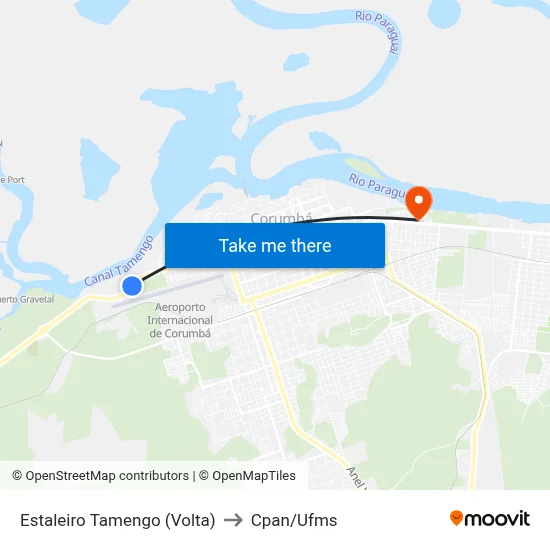 Estaleiro Tamengo (Volta) to Cpan/Ufms map