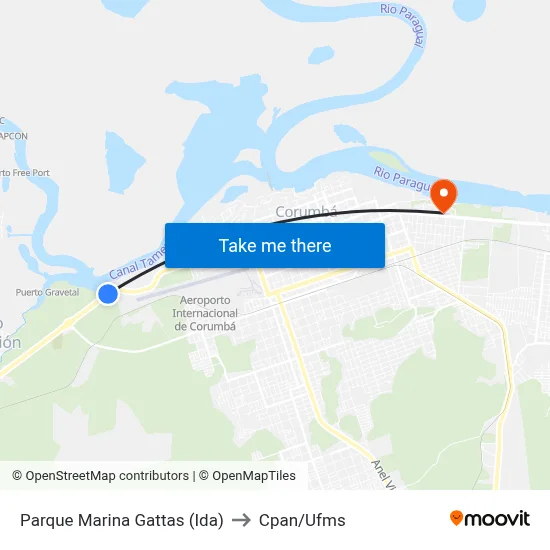 Parque Marina Gattas (Ida) to Cpan/Ufms map