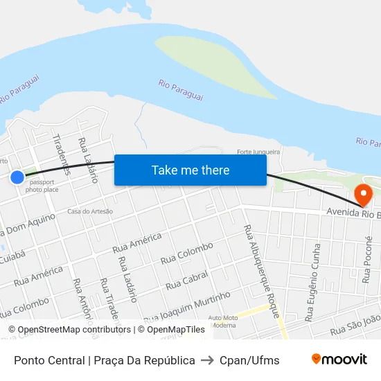 Ponto Central | Praça Da República to Cpan/Ufms map