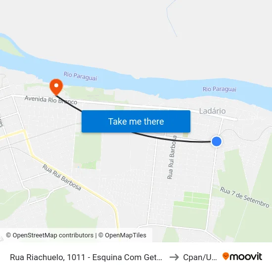 Rua Riachuelo, 1011 - Esquina Com Getúlio Vargas to Cpan/Ufms map
