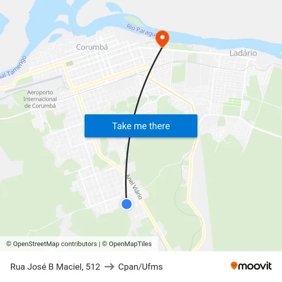 Rua José B Maciel, 512 to Cpan/Ufms map