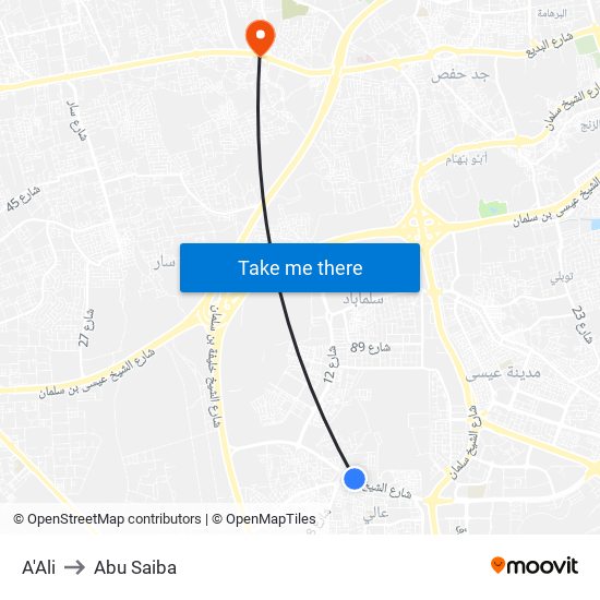 A'Ali to A'Ali map