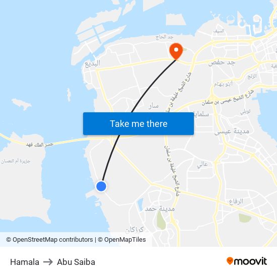 Hamala to Abu Saiba map
