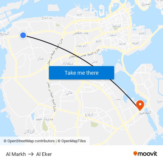Al Markh to Al Eker map