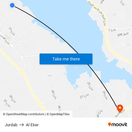 Jurdab to Al Eker map