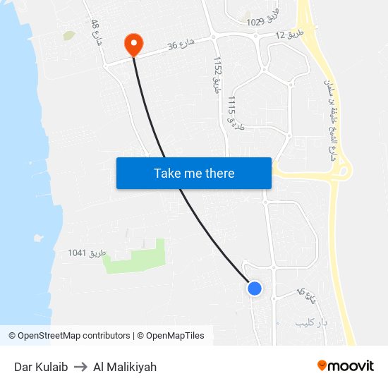 Dar Kulaib to Al Malikiyah map