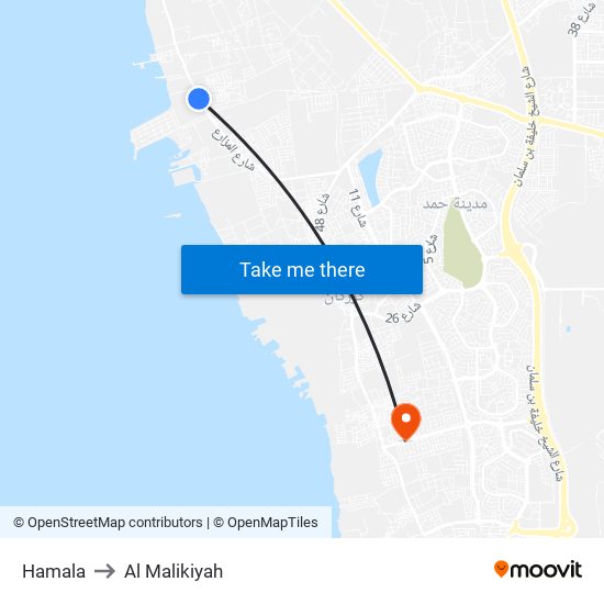 Hamala to Hamala map