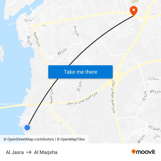 Al Jasra to Al Maqsha map