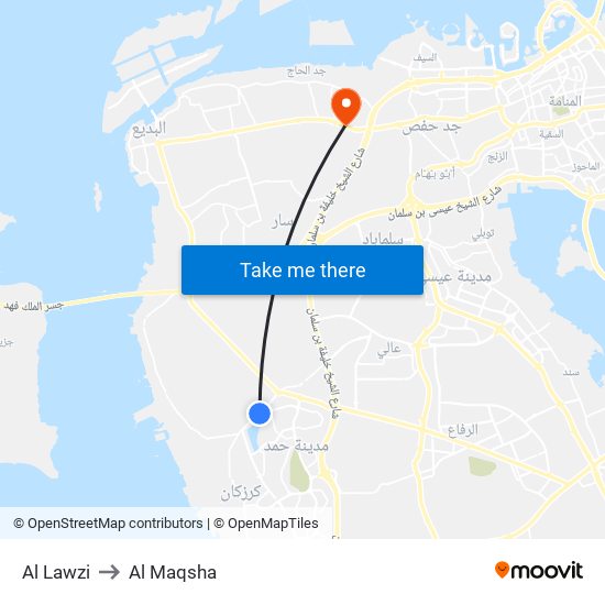 Al Lawzi to Al Maqsha map