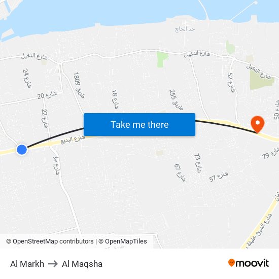 Al Markh to Al Maqsha map