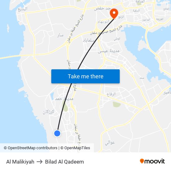 Al Malikiyah to Bilad Al Qadeem map