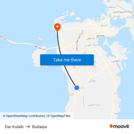 Dar Kulaib to Budaiya map