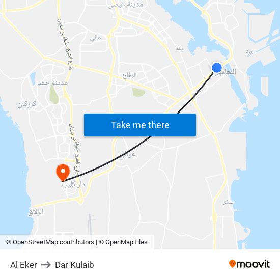 Al Eker to Dar Kulaib map