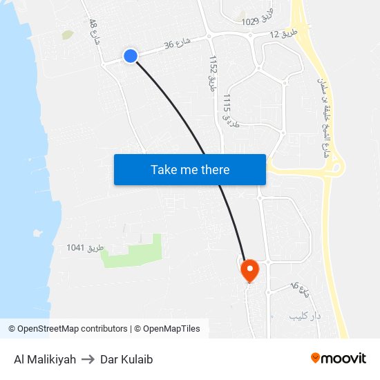 Al Malikiyah to Dar Kulaib map