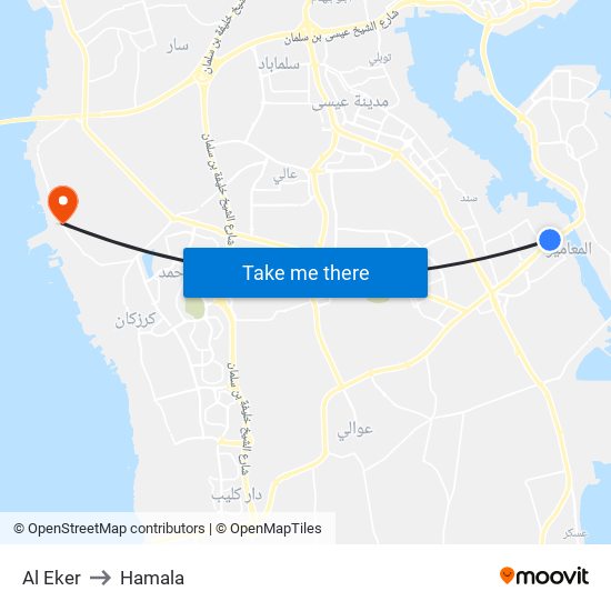 Al Eker to Hamala map