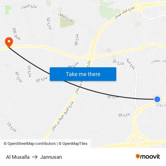 Al Musalla to Jannusan map