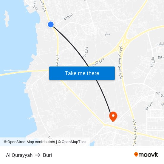 Al Qurayyah to Buri map