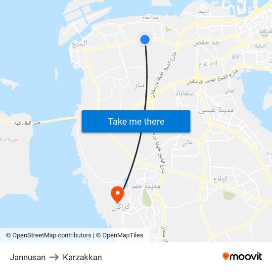 Jannusan to Karzakkan map