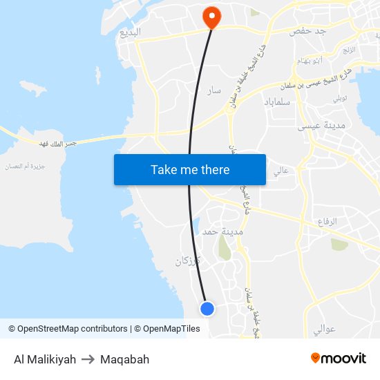 Al Malikiyah to Maqabah map