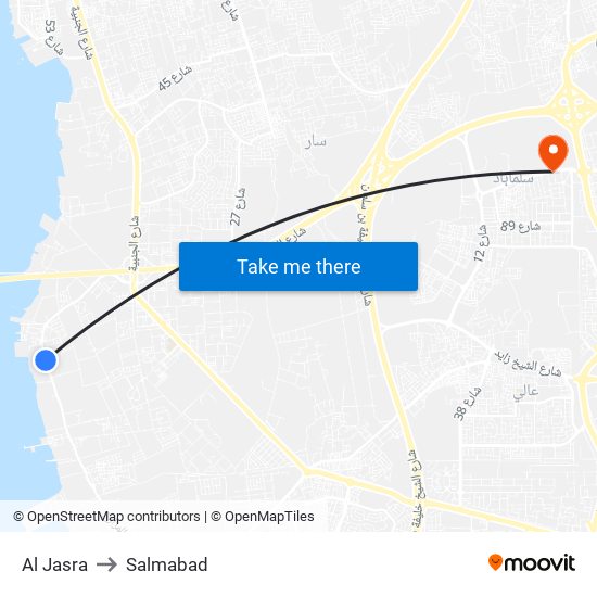 Al Jasra to Salmabad map