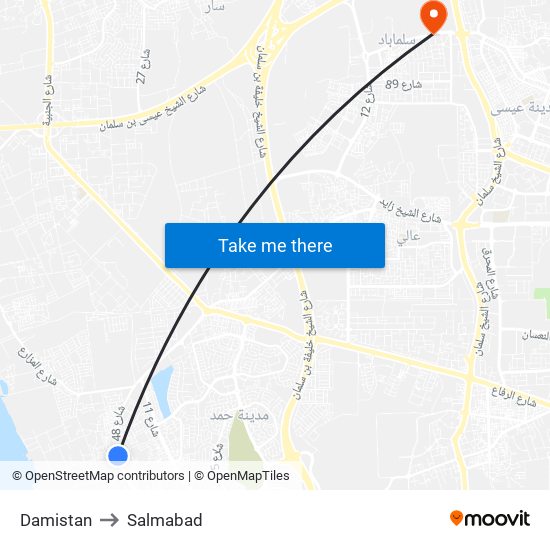 Damistan to Salmabad map