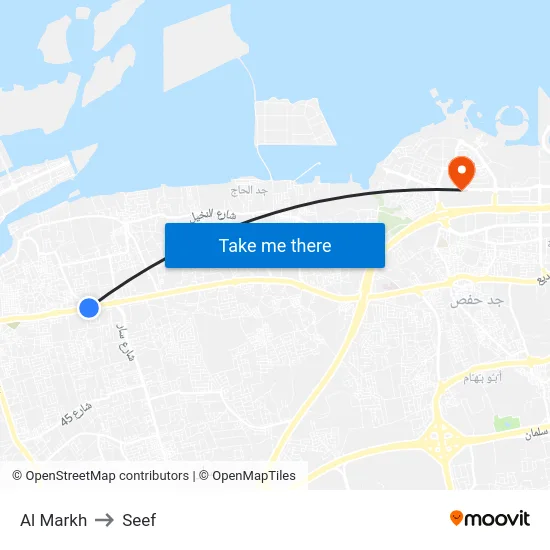 Al Markh to Seef map
