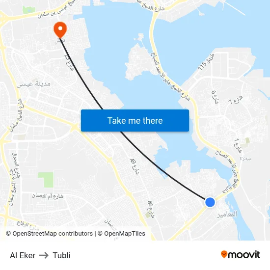 Al Eker to Tubli map
