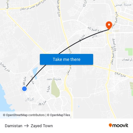 Damistan to Zayed Town map