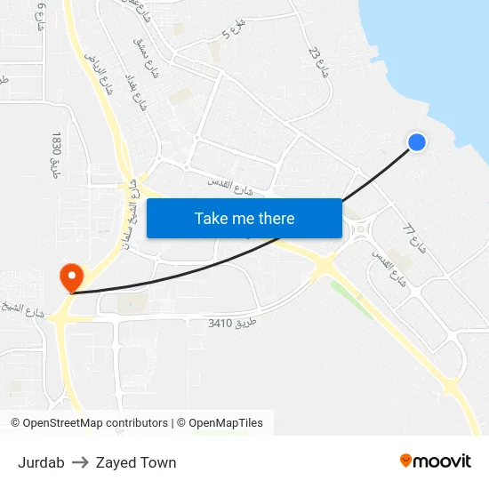 Jurdab to Zayed Town map