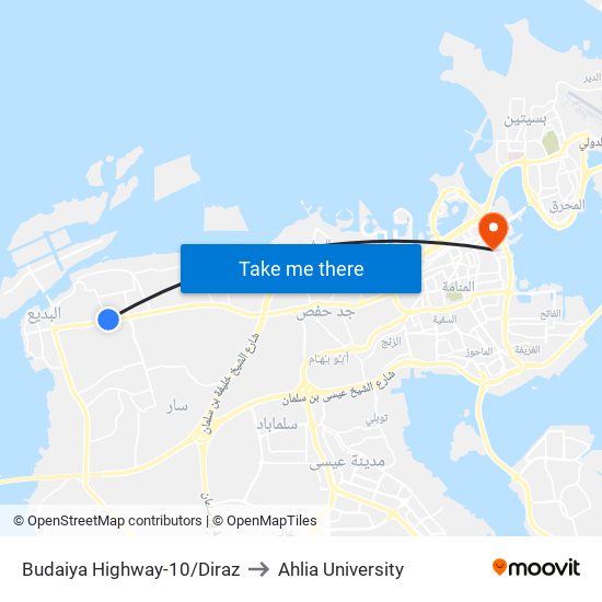 Budaiya Highway-10/Diraz to Ahlia University map