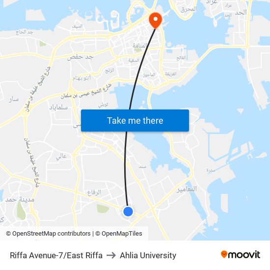 Riffa Avenue-7/East Riffa to Ahlia University map