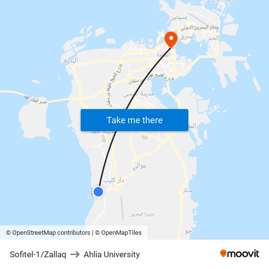 Sofitel-1/Zallaq to Ahlia University map