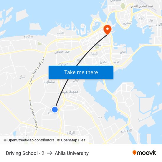 Driving School - 2 to Ahlia University map