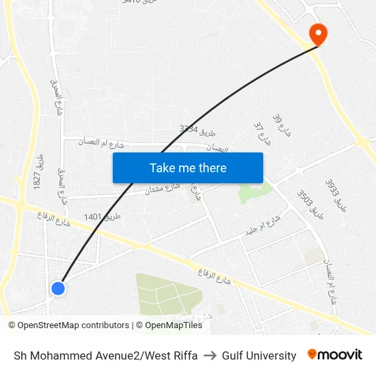 Sheikh Mohammed Avenue2/West Riffa to Gulf University map