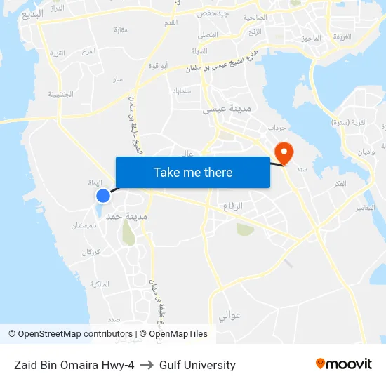Zaid Bin Omaira Hwy-4 to Gulf University map
