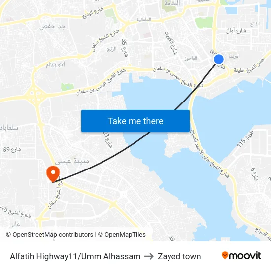 Alfatih Highway11/Umm Alhassam to Zayed town map