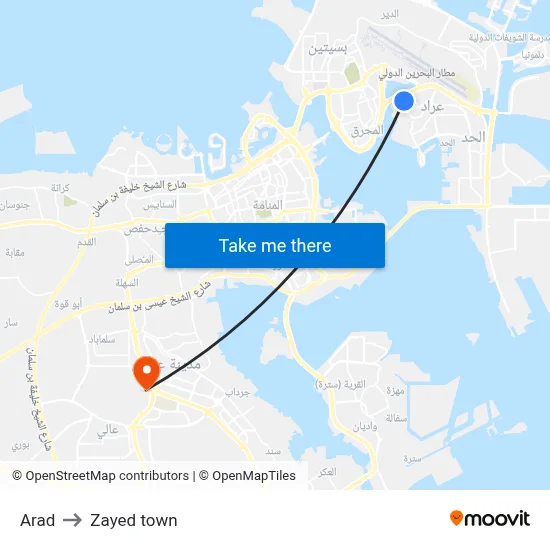 Arad to Zayed Town map