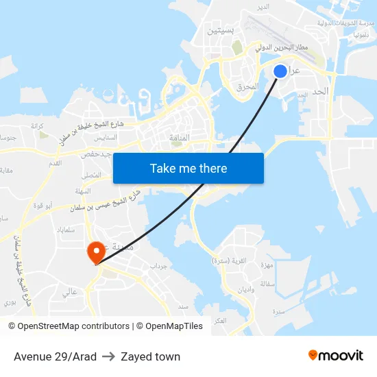 Avenue 29/Arad to Zayed Town map
