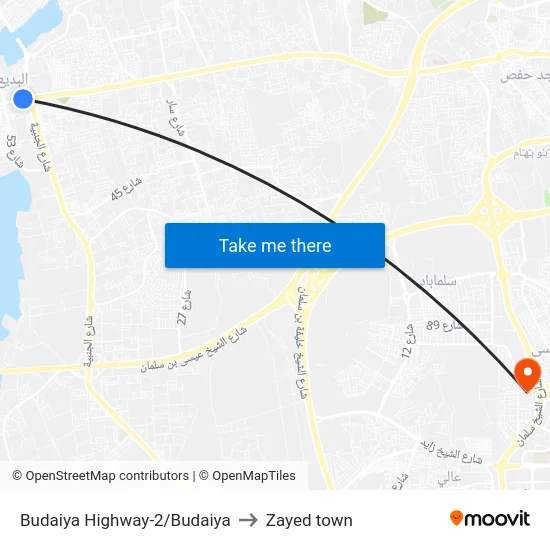Budaiya Highway-2/Budaiya to Zayed town map