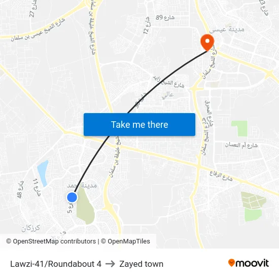 Lawzi-41/Roundabout 4 to Zayed town map