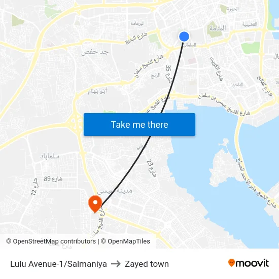 Lulu Avenue-1/Salmaniya to Zayed town map