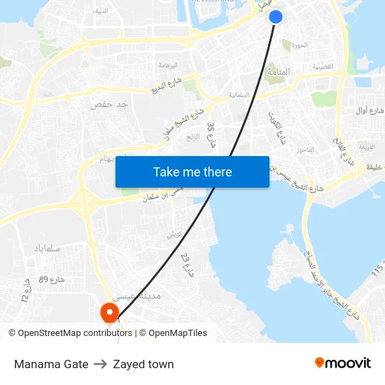 Manama Gate to Zayed town map