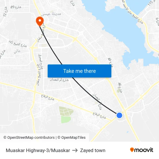 Muaskar Highway-3/Muaskar to Zayed town map