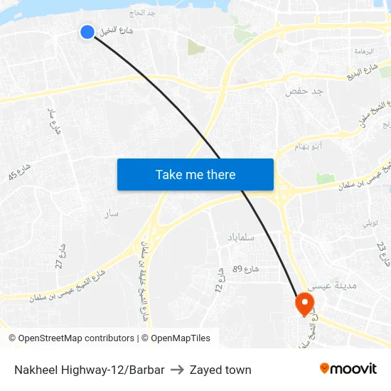 Nakheel Highway-12/Barbar to Zayed town map