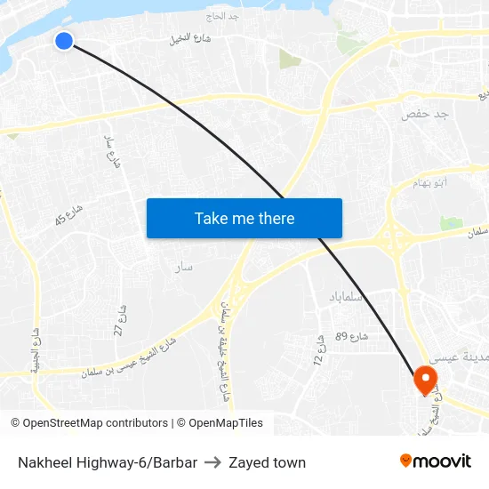 Nakheel Highway-6/Barbar to Zayed town map