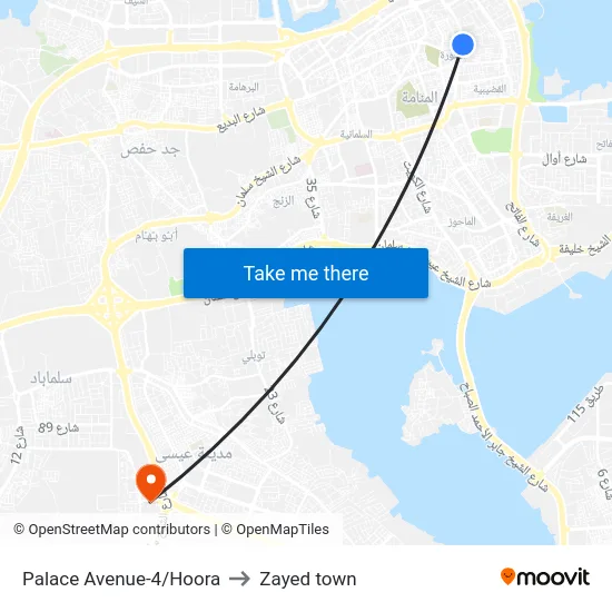 Palace Avenue-4/Hoora to Zayed town map