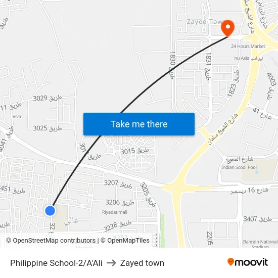 Philippine School-2/A'Ali to Zayed town map