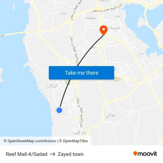 Reef Mall-4/Sadad to Zayed town map