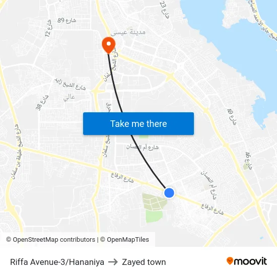 Riffa Avenue-3/Hananiya to Zayed town map