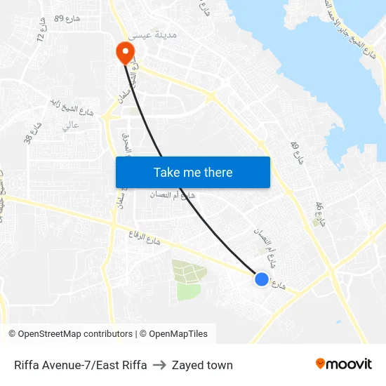 Riffa Avenue-7/East Riffa to Zayed town map